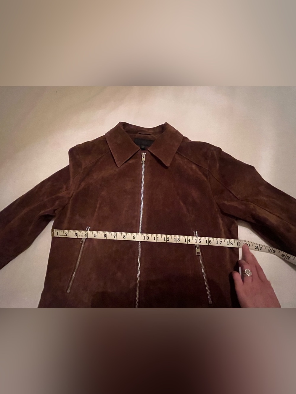 Zara Brown Suede Zip-Front Jacket - Picture 10 of 10